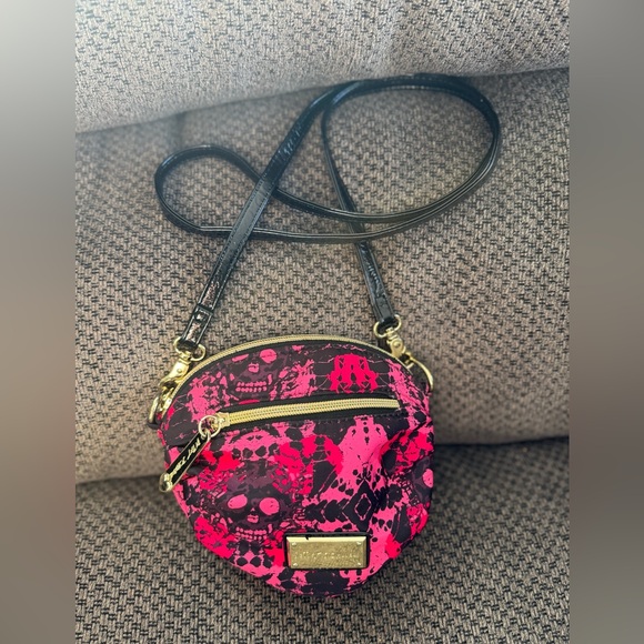 Betsey Johnson Handbags - Betsey Johnson Hot Pink and Black Crossbody Bag